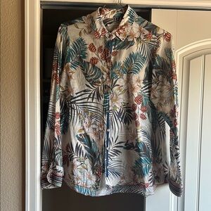 Johnny Was Floral Print Button Shirt